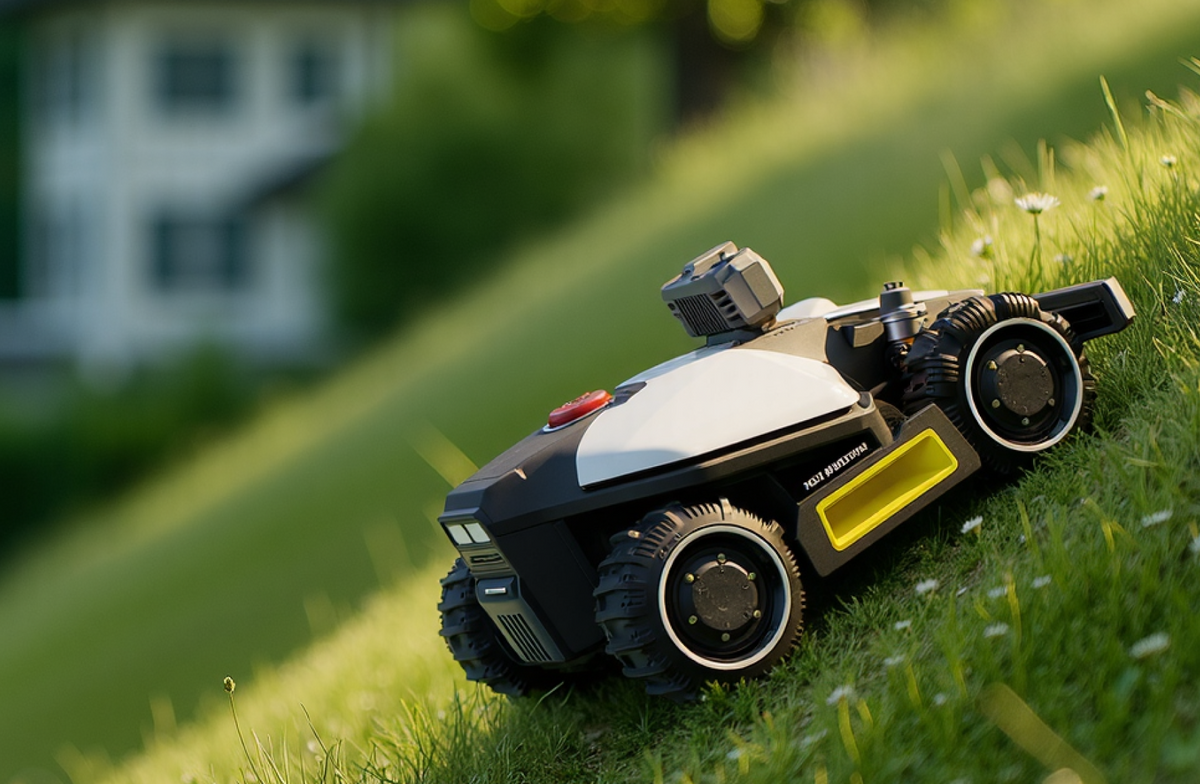 luba mini mowing in uneven ground