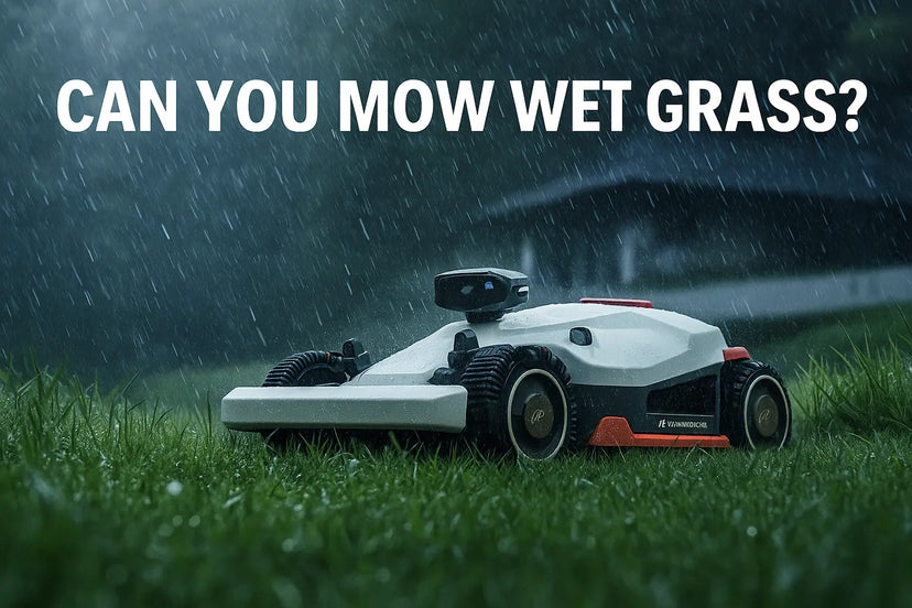 Mammotion LUAB 2 AWD robot mower mowing wet grass