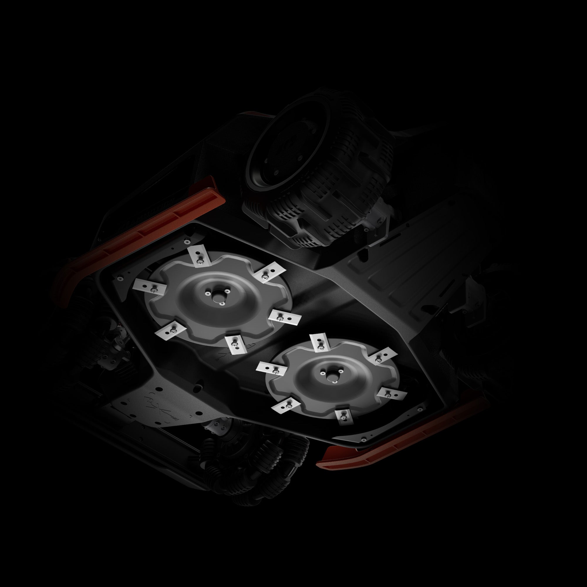 Mammotion LUBA 2 AWD X and LUBA 2 AWD series robot mowers cutting disc bottom view