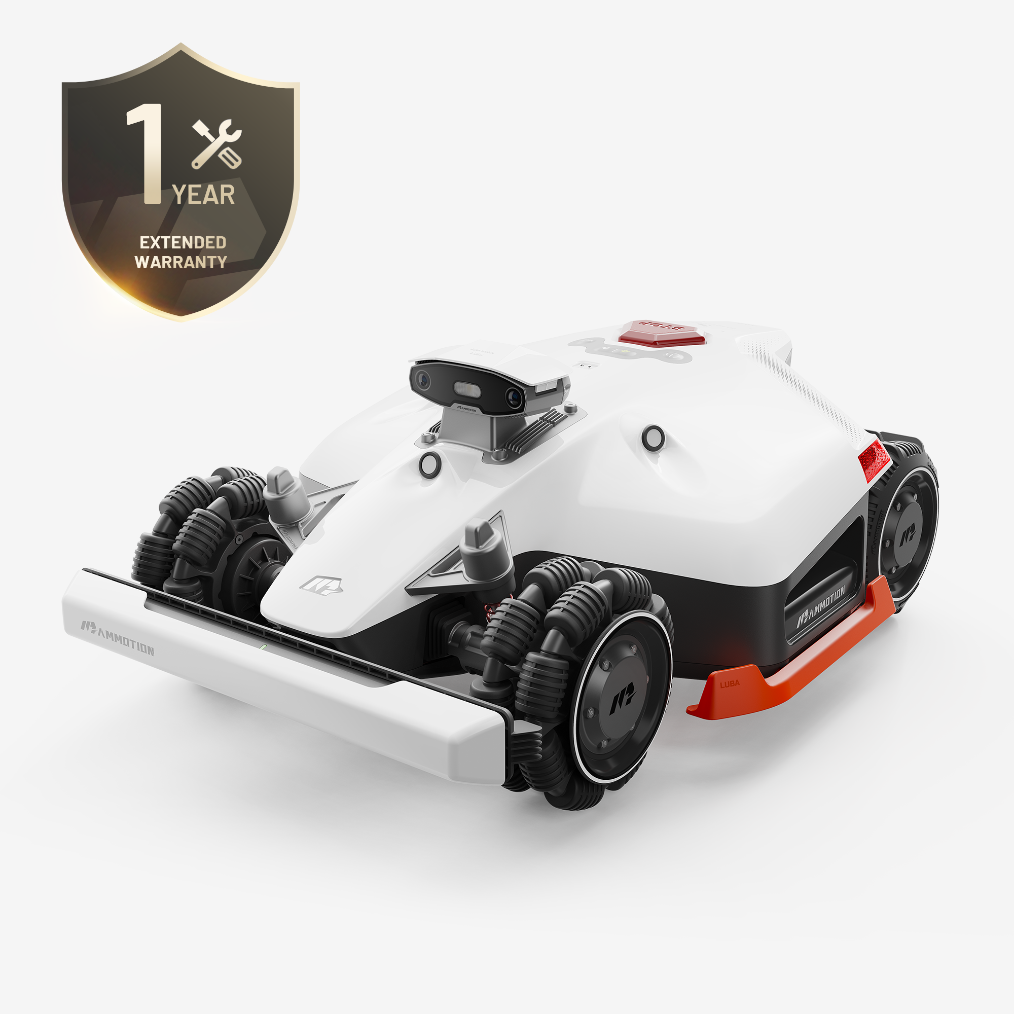 Mammotion LUBA 2 AWD 3000X robot lawnmower with 1-year extended warranty logo