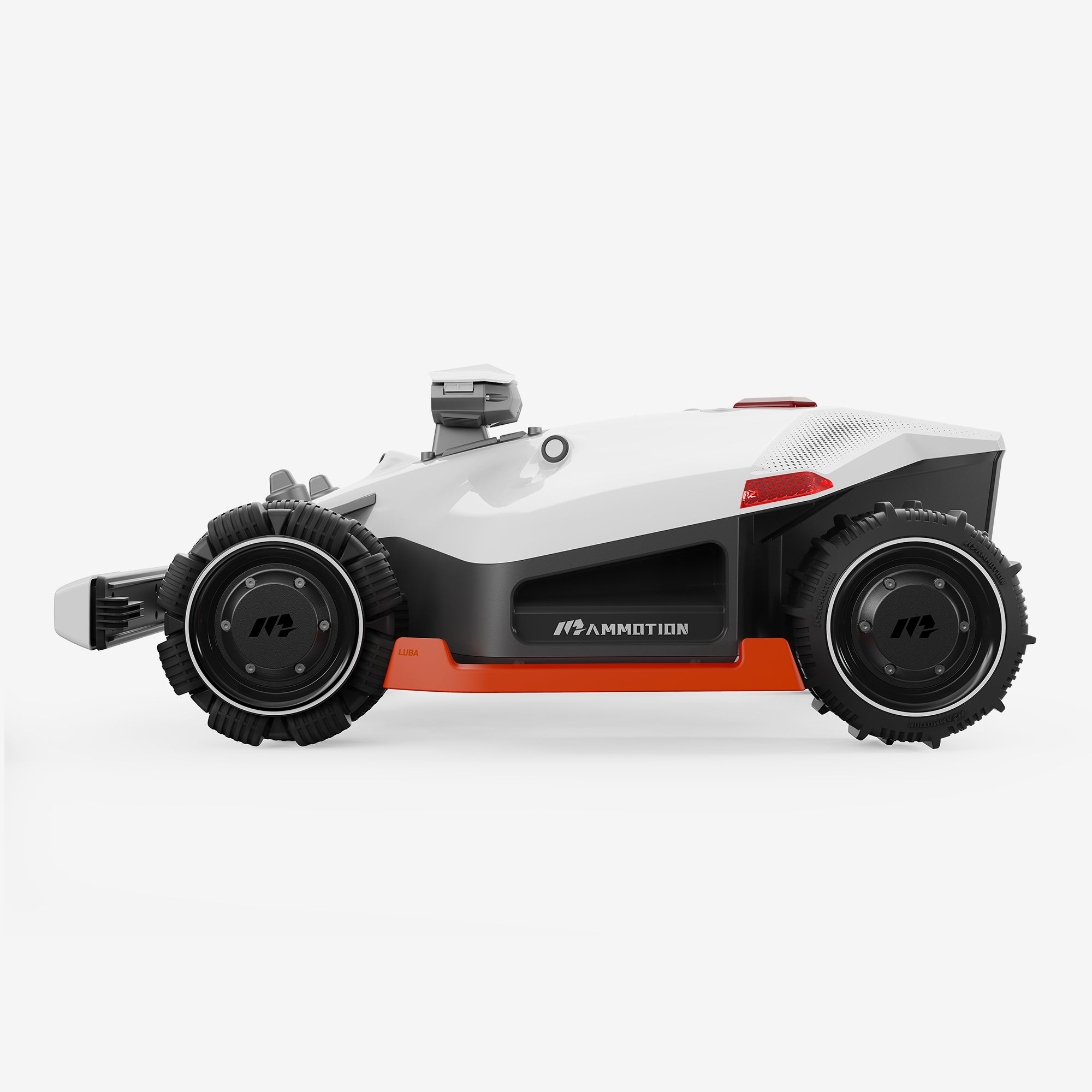 Mammotion LUBA 2 AWD robotic lawn mower straight side view