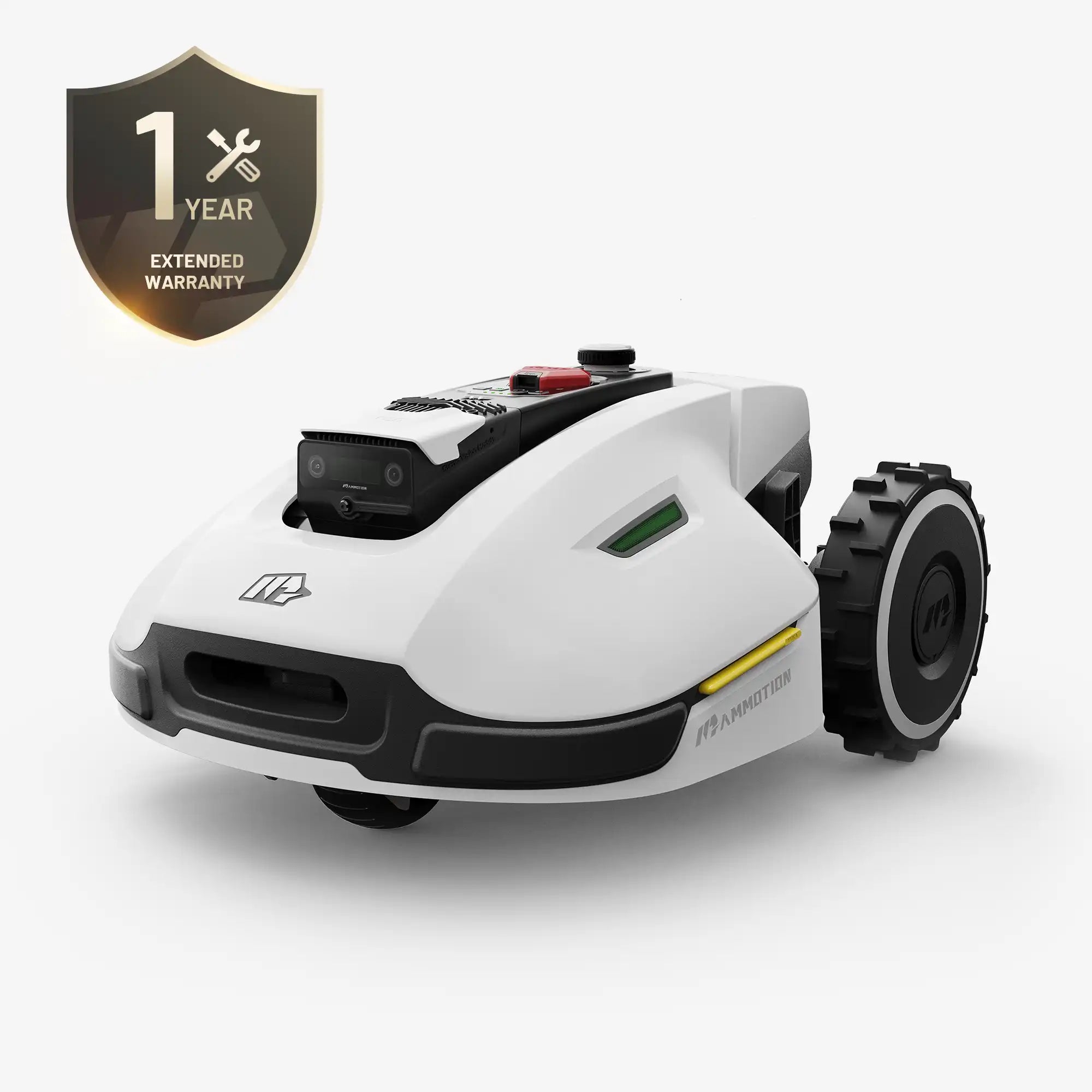 Mammotion YUKA 1000 robot lawn mower with 1-year extended warranty logo