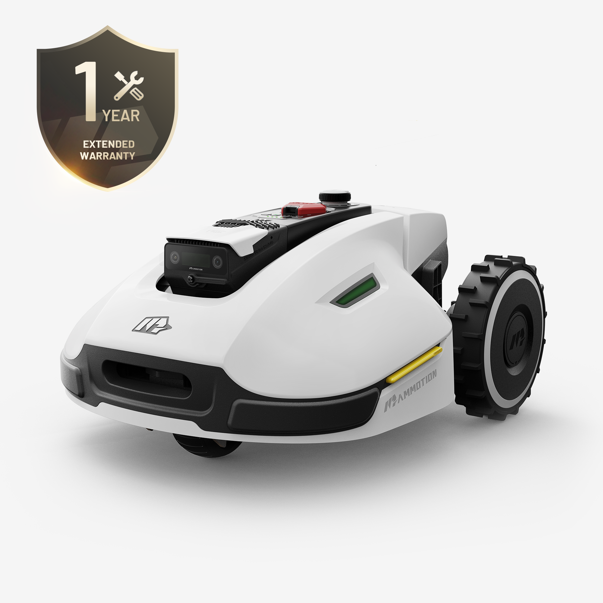 Mammotion YUKA 3000 robot lawn mower with 1-year extended warranty logo