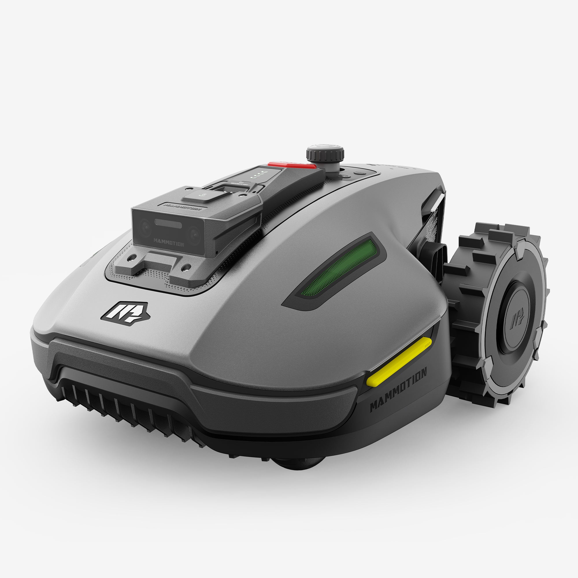 Mammotion YUKA Mini robot lawn mower in a 45-degree side view in black