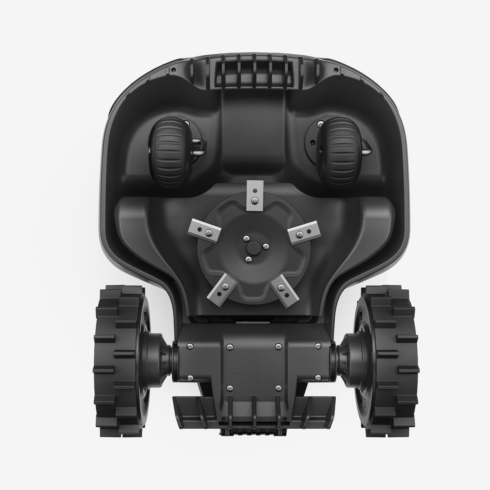 Mammotion YUKA Mini robot lawn mower in a bottom side view