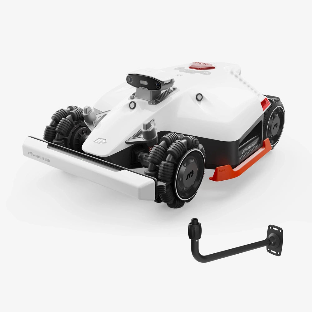 Mammotion LUBA 2 AWD robot lawn mower and RTK wall mount kit