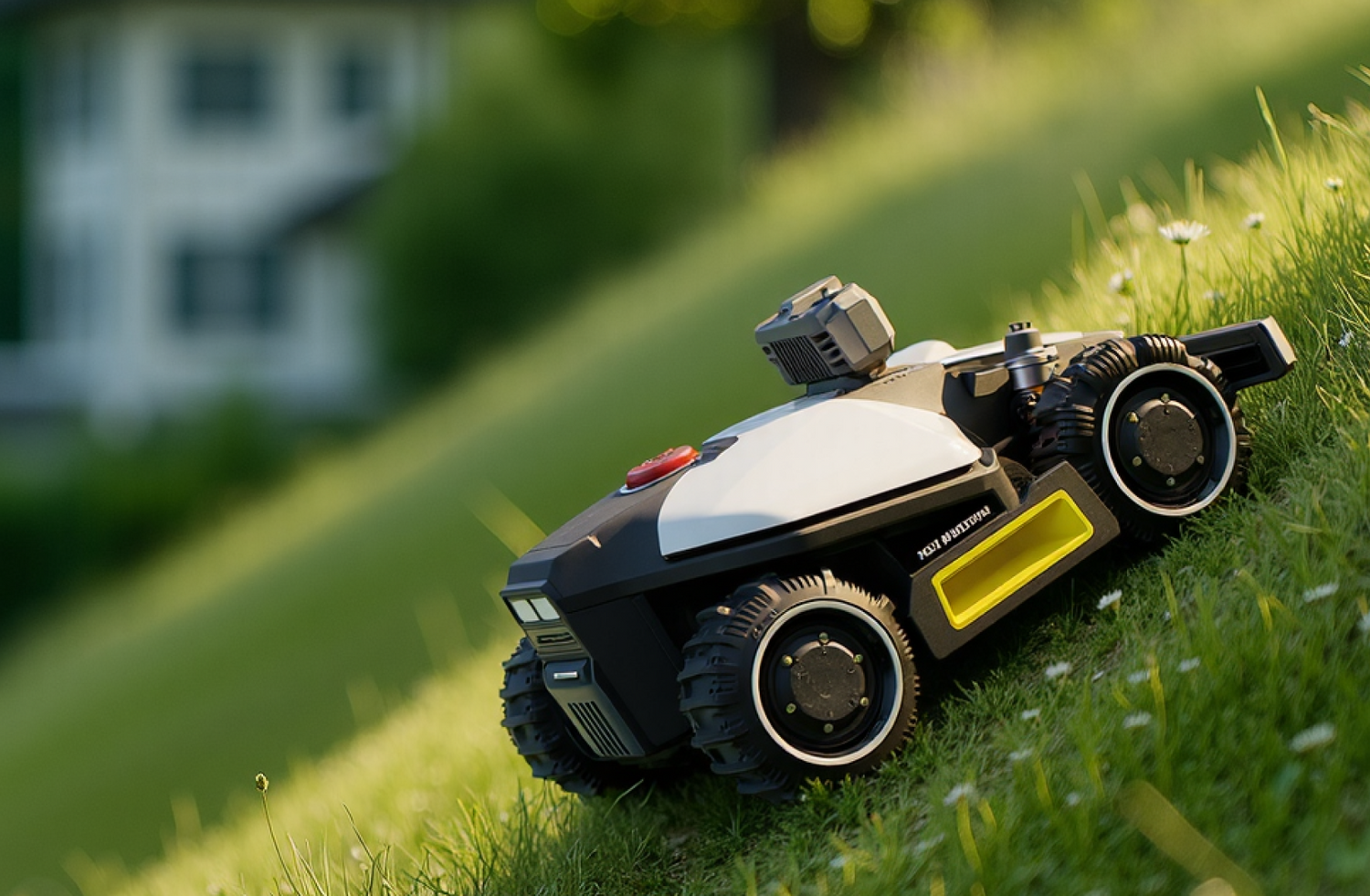 luba mini mowing in uneven ground