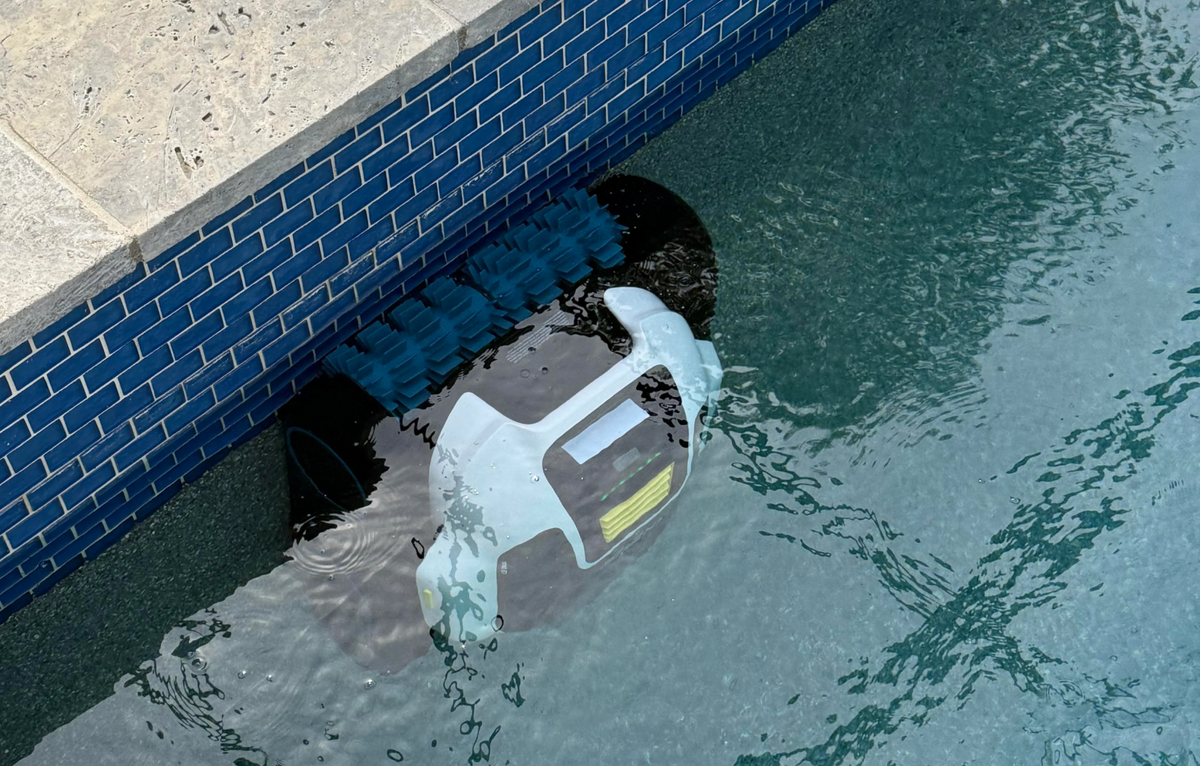 Mammotion Spino E1 robotic pool cleaner cleaning the pool