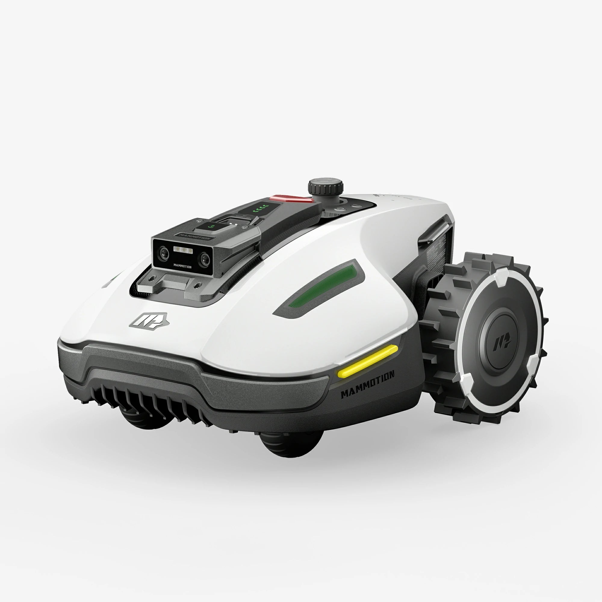 yuka mini robot lawn mower front view white