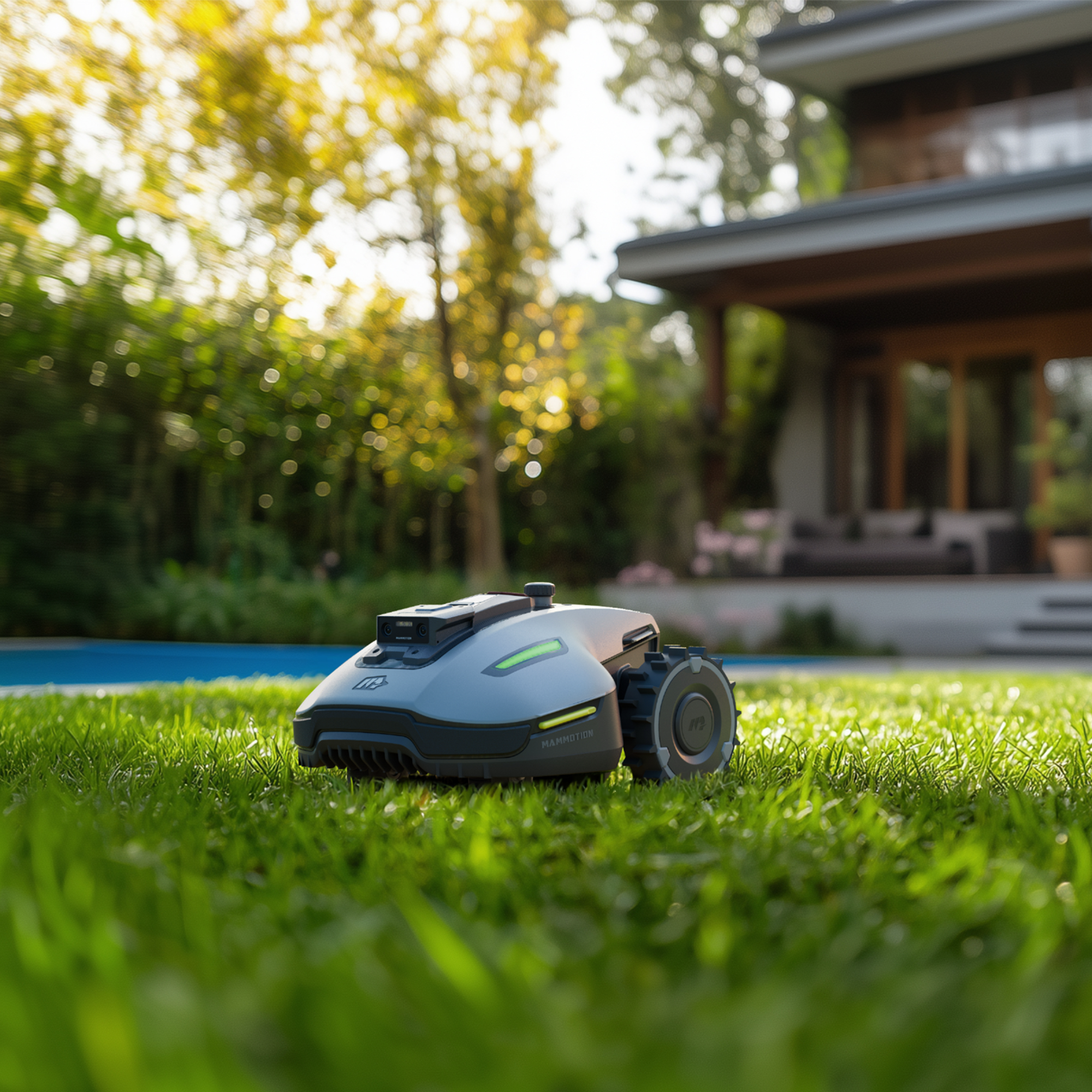 yuka mini robot lawn mower in a lawn