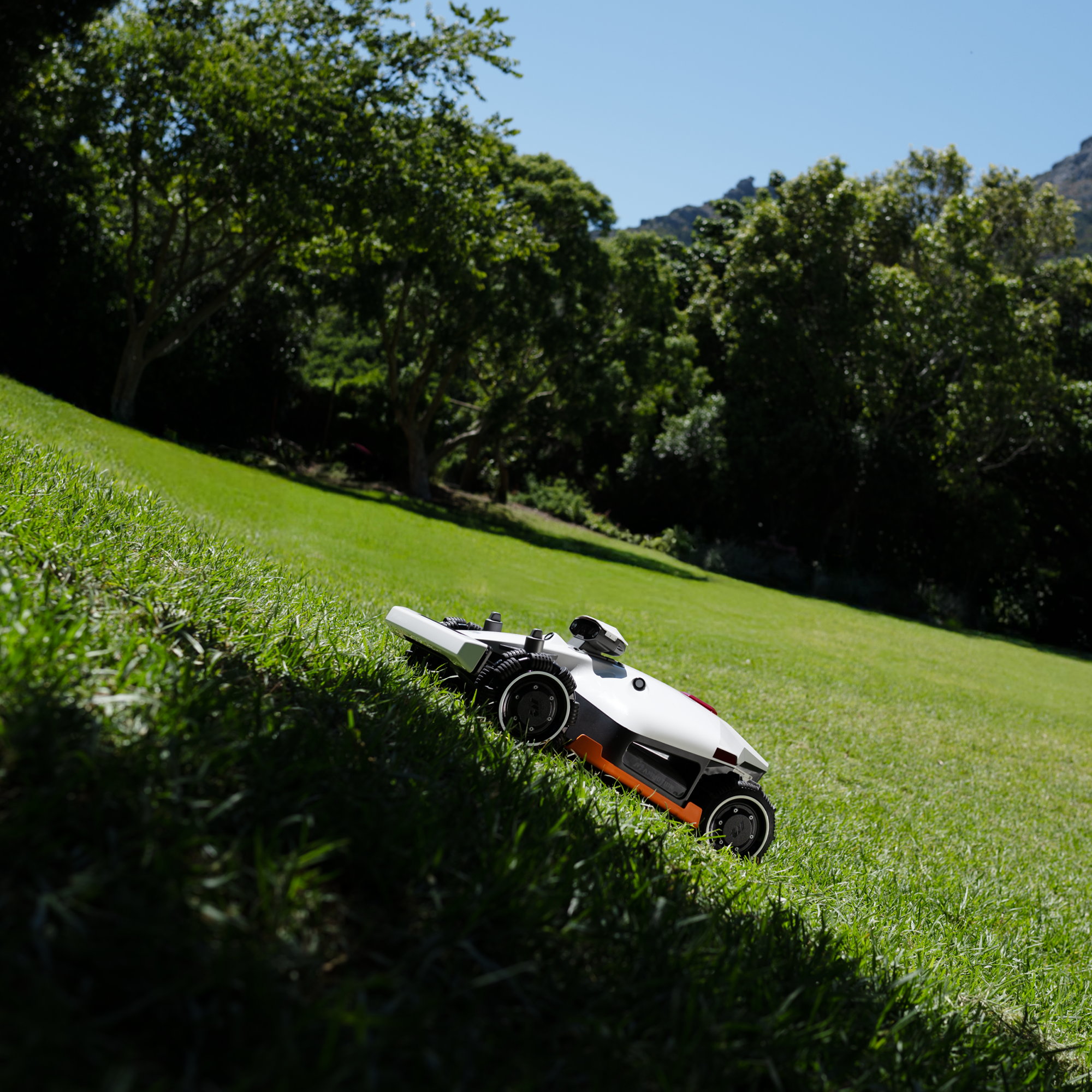 LUBA 2 AWD X robot lawn mower in a mower