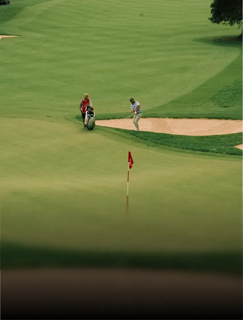 Golf course fairway and bunker